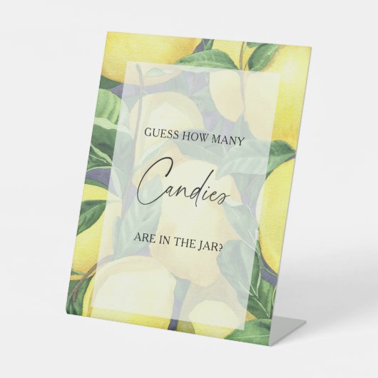 レモン – キャンディゲームの数を推測 台座サイン (正面)