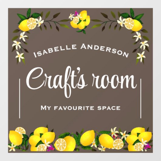 レモン クラフト ブラウン ウィンドウサイン (シート)