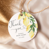 レモン&グリーナリーシックブライダルシャワーサンキューユー フェイバータグ