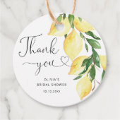 レモン&グリーナリーシックブライダルシャワーサンキューユー フェイバータグ (正面)