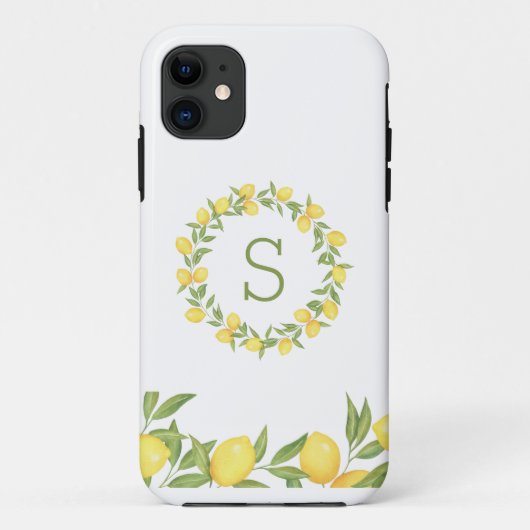 レモン グリーナリー モノグラム  Case-Mate iPhoneケース (裏面)