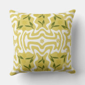 レモン グリーンとホワイトのパターン クッション (裏面)
