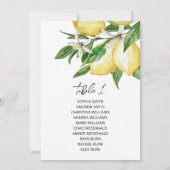 レモン グリーンナリー ウェディング 席次表 カード (裏面)