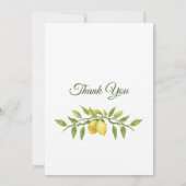 レモン グリーンネリー 水彩 ニュートラル ベビーシャワー 招待状 (裏面)