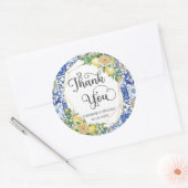 レモン グリーンメディテレーニアンモザイクタイル ウェディング ラウンドシール (封筒)