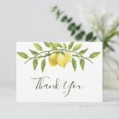 レモン&グリーン ウォーターカラー サンクス カード (スタンド正面)