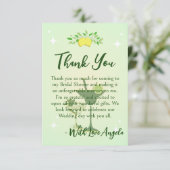 レモン グリーン カクテル パーティー ブライダル シャワー サンキューカード (スタンド正面)