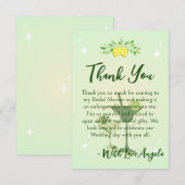 レモン グリーン カクテル パーティー ブライダル シャワー サンキューカード (正面/裏面)