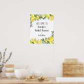 レモン グリーン ゴールド ブライダルシャワーのお出迎え ポスター (キッチン)