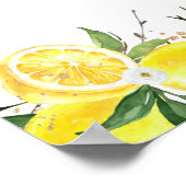 レモン グリーン ゴールド ブライダルシャワーのお出迎え ポスター (角)