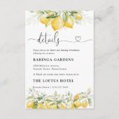 レモン グリーン シトラス ウェディング 詳細カード エンクロージャーカード (正面)