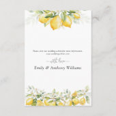 レモン グリーン シトラス ウェディング 詳細カード エンクロージャーカード (裏面)