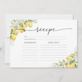レモン グリーン シトラス 大きなレシピ カード (正面)