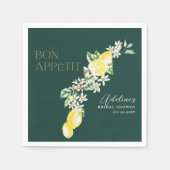 レモン グリーン メイン スクイーズ ブライダル シャワー スタンダードカクテルナプキン (正面)
