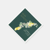 レモン グリーン メイン スクイーズ ブライダル シャワー スタンダードカクテルナプキン (角)
