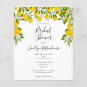 レモン+グリーン+低予算+ブライダルシャワー招待状 (正面)