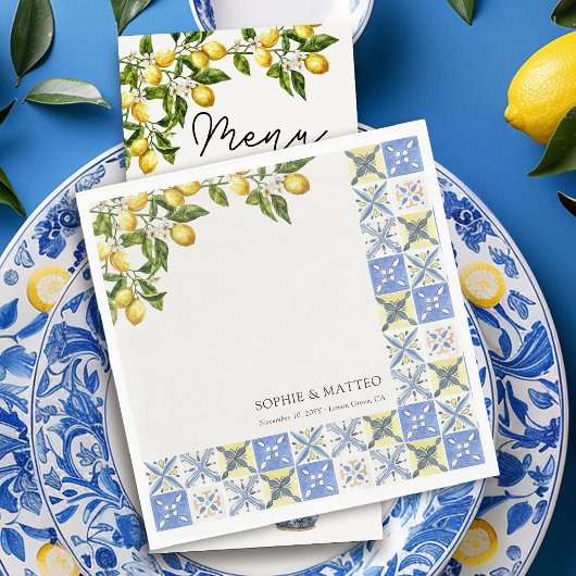 レモン・グローブのラスティックイタリアンテーマのウェディング スタンダードランチョンナプキン