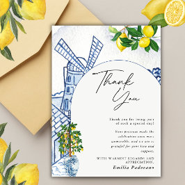 レモン サマー イタリアン ブライダル シャワー アーチ サンキューカード