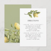 レモン | サージュグリーン | シックな ウェディング ディレクション エンクロージャーカード (正面/裏面)