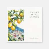 レモン シトラス アマルフィ コースト ブライズシャワー スタンダードカクテルナプキン (正面)