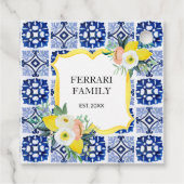 レモン シトラス イタリアン メディテレーニアン タイル パターン フェイバータグ (裏面)