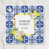 レモン シトラス イタリアン メディテレーニアン タイル パターン フェイバータグ (正面)