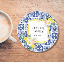 レモン シトラス イタリアン メディテレーニア タイル パターン コースター