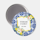 レモン シトラス イタリアン メディテレーニア タイル パターン マグネット (正面/裏面)