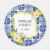 レモン シトラス イタリアン メディテレーニア タイル パターン マグネット (正面)