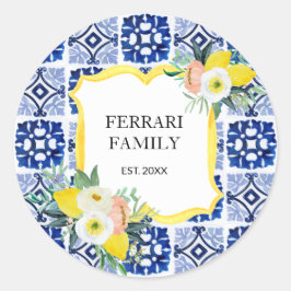 レモン シトラス イタリアン メディテレーニア タイル パターン ラウンドシール