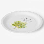 レモン シトラス ウォーターカラー ブライダル シャワー ペーパープレート (アングル)