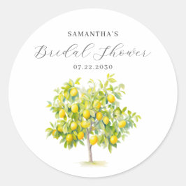レモン シトラス ウォーターカラー ブライダル シャワー ラウンドシール