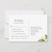 レモン シトラス エレガント メニュー オプション RSVP カード (裏面)