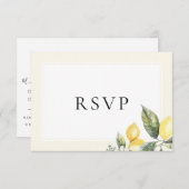 レモン シトラス エレガント メニュー オプション RSVP カード (正面/裏面)