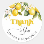 レモン シトラス バースデー パーティー サンクス ラウンドシール (正面)
