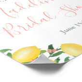 レモン シトラス ピンク ブライダル シャワー ウェルカム ポスター (角)