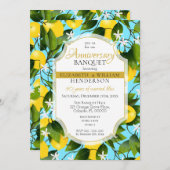 レモン シトラス フルーツ フローラル | 結婚記念日 招待状 (正面/裏面)