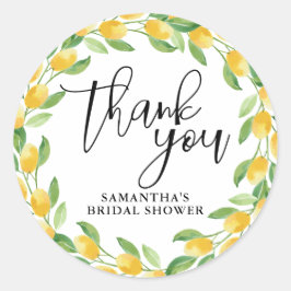 レモン シトラス フルーツ 水彩 ラウンドシール