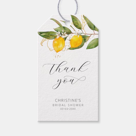 レモン シトラス ブライダルシャワー 感謝の気持ちを伝えるギフトタグ ギフトタグ (正面)