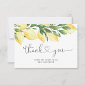 レモン シトラス ブライダル シャワー 感謝カード (正面)
