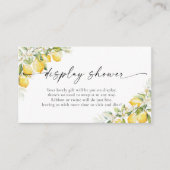 レモン シトラス ベビー シャワー ディスプレイ シャワー カード (正面)