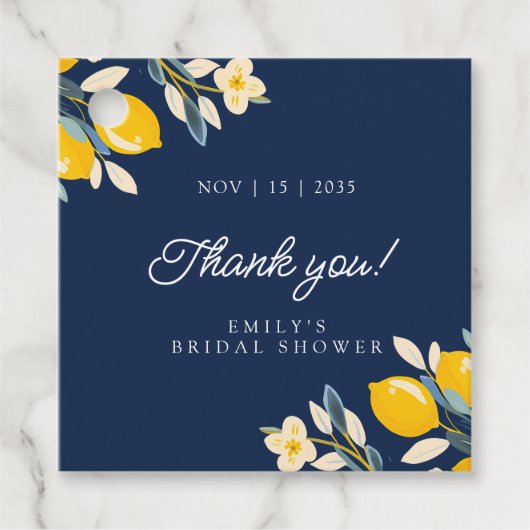 レモン シトラス ポジターノ ブライダル シャワー フェイバータグ (正面)