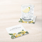 レモン シトラス メイン スクイーズ ブライダル シャワー スクエアペーパーコースター (インサイチュ)
