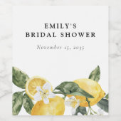 レモン シトラス メイン スクイーズ ブライダル シャワー ワインラベル (シングルラベル)