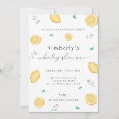 レモン シトラス メディテレーニア サマー ベイビー シャワー 招待状 (正面)