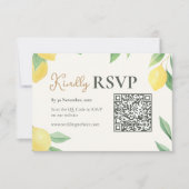 レモン シトラス QR コード 結婚式 出席確認カード 出欠カード (正面)