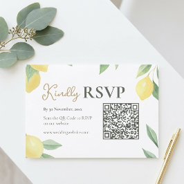 レモン シトラス QR コード 結婚式 出席確認カード 出欠カード