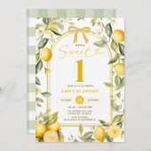 レモン スウィート ワン 1歳の誕生日パーティー 招待状 (正面/裏面)