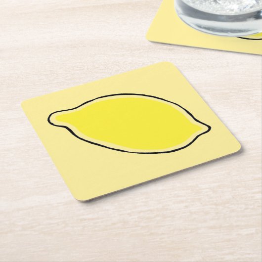 レモン スクエアペーパーコースター (アングル)