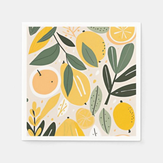 レモン スタンダードカクテルナプキン (正面)